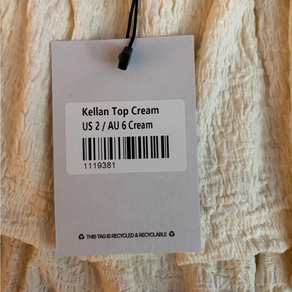 Cream Ruffled Women's Top - Picture 3 of 3
